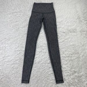 Lululemon Pants Womens 4 Coco Pique Black Wunder Under Roll‎ Down Leggings Yoga